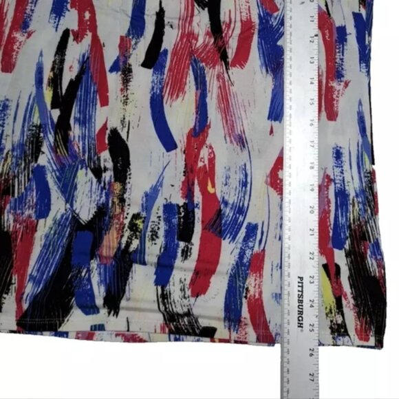 jacklin smith top wearable art short sleeve multicolor abstract print large - Picture 9 of 10